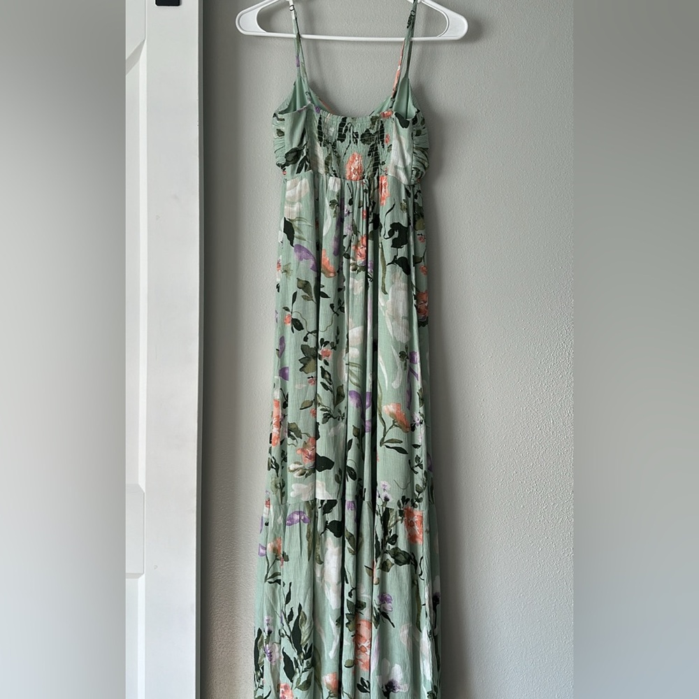Abercrombie & Fitch Light Sage Green Floral Maxi Dress